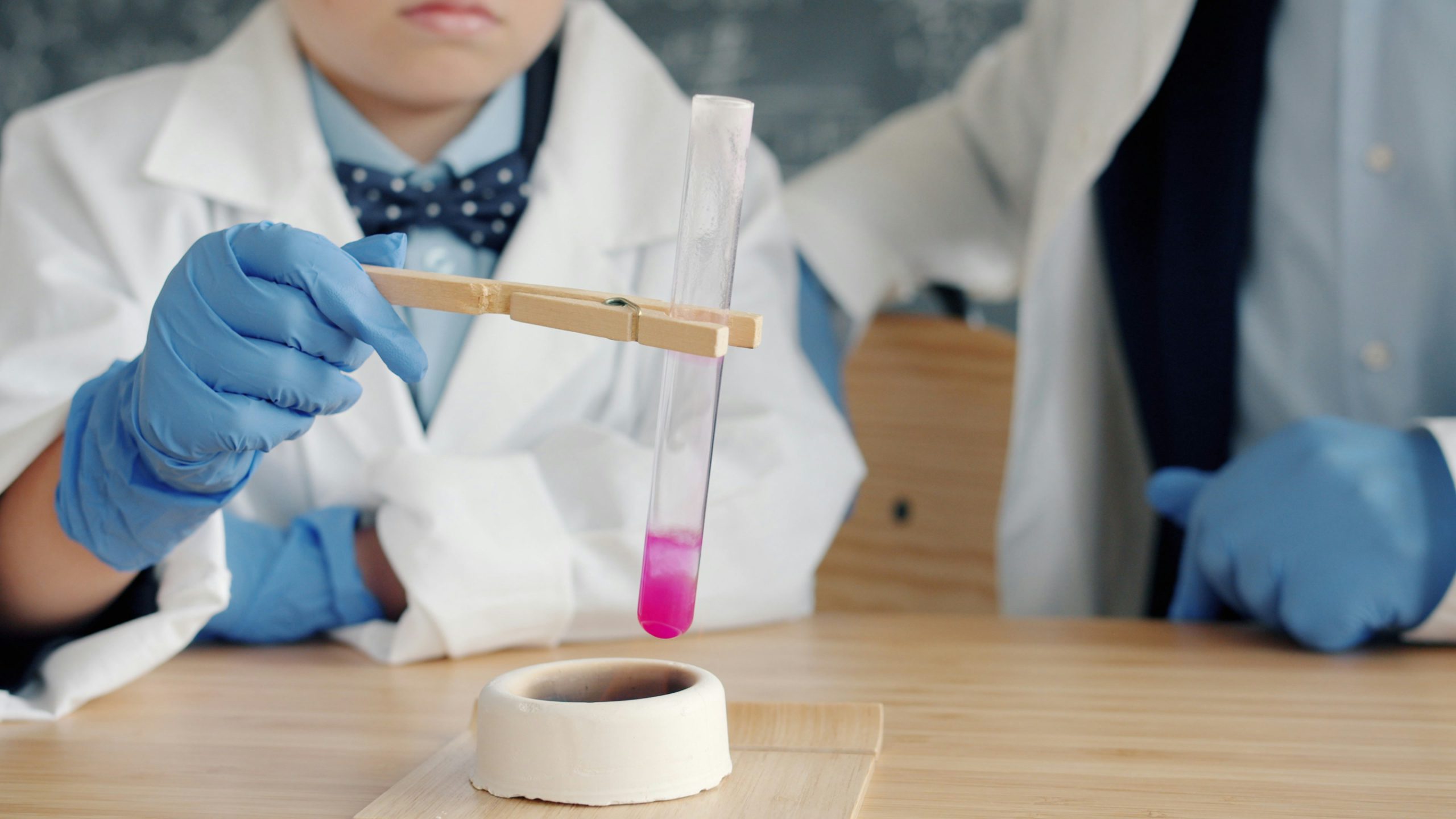 Young student exploring science